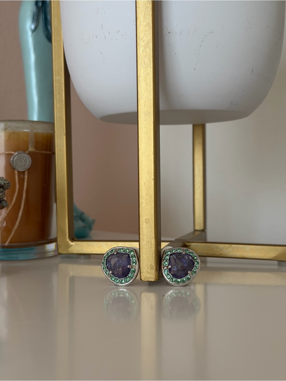 Vintage Swarovski Rhodium Pavé & Square Crystal Cluster Clip-On Earrings